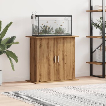 vidaXL Βάση Ενυδρείου τεχνίτης Δρυς 81x36x73 εκ από Επεξεργασμένο Ξύλο