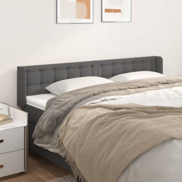 vidaXL Κεφαλάρι με Πτερύγια Γκρι 163x16x78/88cm Συνθετικό Δέρμα 1 τεμ.