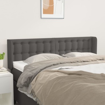 vidaXL Κεφαλάρι με Πτερύγια Γκρι 147x16x78/88cm Συνθετικό Δέρμα 1 τεμ.