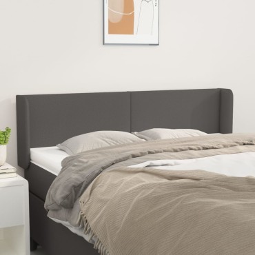 vidaXL Κεφαλάρι με Πτερύγια Γκρι 147x16x78/88cm Συνθετικό Δέρμα 1 τεμ.
