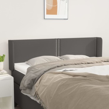 vidaXL Κεφαλάρι με Πτερύγια Γκρι 147x16x78/88cm Συνθετικό Δέρμα 1 τεμ.