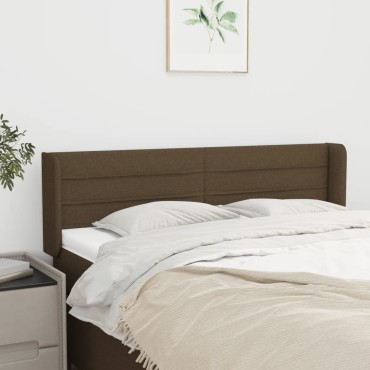 vidaXL Κεφαλάρι με Πτερύγια Σκούρο Καφέ 147x16x78/88cm Υφασμάτινο 1 τεμ.