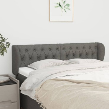 vidaXL Κεφαλάρι με Πτερύγια Σκούρο Γκρι 163x23x78/88cm Υφασμάτινο 1 τεμ.