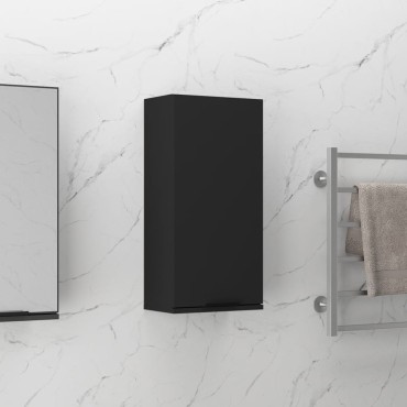 vidaXL Ντουλάπι Μπάνιου Επιτοίχιο Μαύρο 32x20x67cm 1 τεμ.