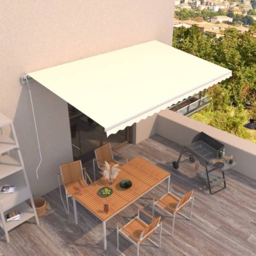 vidaXL Τέντα Συρόμενη Αυτόματη Κρεμ 500x350 εκ.