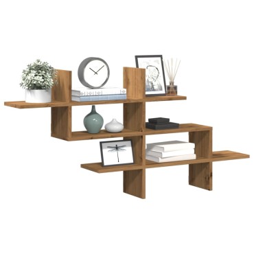 vidaXL Ραφιέρα Τοίχου Αρτισιανή Δρυς 124,5x18x60,5cm Επεξ. Ξύλο 1 τεμ.