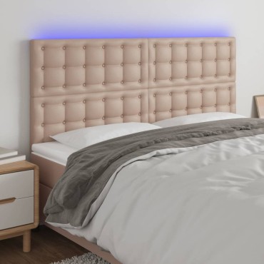 vidaXL Κεφαλάρι Κρεβατιού LED Καπουτσίνο 180x5x118/128 εκ 1 τεμ.