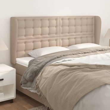 vidaXL Κεφαλάρι με Πτερύγια Καπουτσίνο 183x23x118/128cm Συνθ. Δέρμα 1 τεμ.