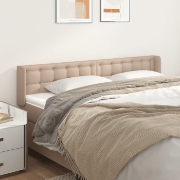 vidaXL Κεφαλάρι με Πτερύγια Καπουτσίνο 183x16x78/88cm Συνθετικό Δέρμα 1 τεμ.
