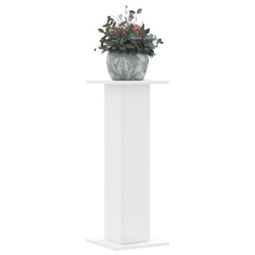 vidaXL Βάσεις Φυτών 2 τεμ. Λευκές 30x30x80 εκ. από Επεξεργασμένο Ξύλο