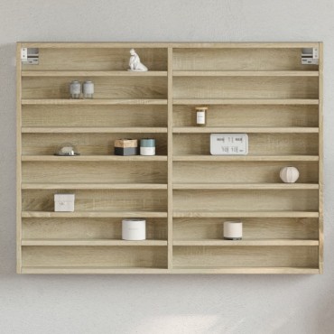 vidaXL Βιτρίνα Χρώμα Sonoma Δρυς 100x8,5x75cm από Επεξεργασμένο Ξύλο