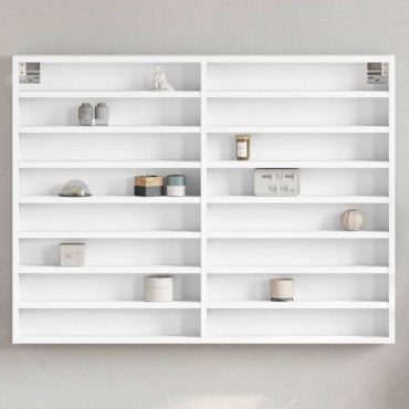 vidaXL Ραφιέρα Λευκή 100x8,5x75cm από Επεξεργασμένο Ξύλο 1 τεμ.
