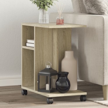 vidaXL Βοηθητικό Τραπέζι με Ρόδες Sonoma Δρυς 50x30x55cm Επεξ. Ξύλο 1 τεμ.