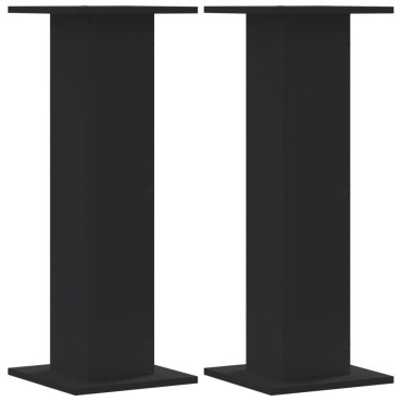 vidaXL Βάσεις Φυτών 2 τεμ. Μαύρες 30x30x80 εκ. από Επεξεργασμένο Ξύλο