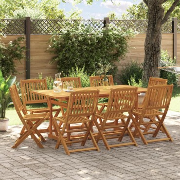 vidaXL Σετ Τραπεζαρίας Κήπου 9 τεμ. 180x90x75cm Μασίφ Ακακία