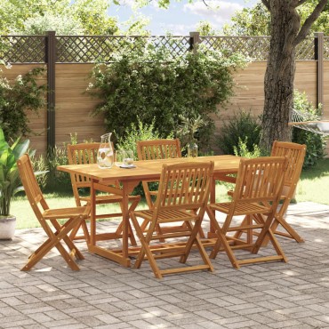 vidaXL Σετ Τραπεζαρίας Κήπου 7 τεμ. 180x90x75cm Μασίφ Ακακία