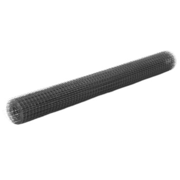 vidaXL Συρματόπλεγμα Κοτετσόσυρμα Γκρι 25x1,5 μ. Ατσάλι Επικάλυψη PVC 25x1,5 μ. (MxΥ)</li><li>Διαστάσεις ακτίνων: 12x12 χιλ. (MxΠ)</li><li>Διάμετρος κουλούρας: 21,5cm