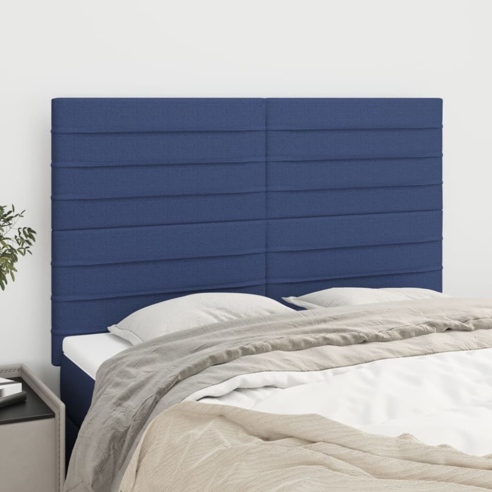 vidaXL Κεφαλάρια Κρεβατιού 4 τεμ. Μπλε 72x5x78/88cm Υφασμάτινα