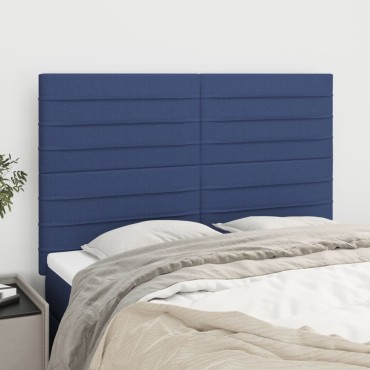 vidaXL Κεφαλάρια Κρεβατιού 4 τεμ. Μπλε 72x5x78/88cm Υφασμάτινα