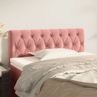 vidaXL Κεφαλάρι Κρεβατιού Ροζ 90x7x78/88cm Βελούδινο 1 τεμ.