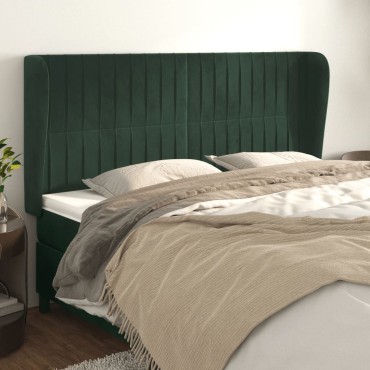 vidaXL Κεφαλάρι με Πτερύγια Πράσινο 163x23x118/128cm Βελούδινο 1 τεμ.