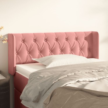 vidaXL Κεφαλάρι με Πτερύγια Ροζ 93x16x78/88cm Βελούδινο 1 τεμ.