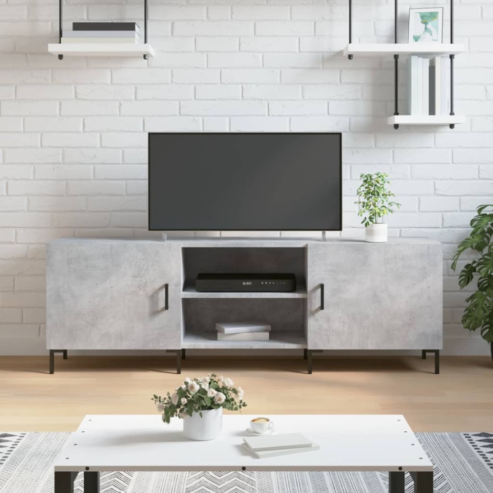 vidaXL Έπιπλο Τηλεόρασης Γκρι Σκυροδέματος 150x30x50cm Επεξ. Ξύλο