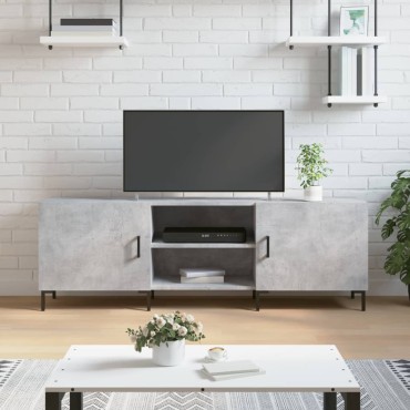 vidaXL Έπιπλο Τηλεόρασης Γκρι Σκυροδέματος 150x30x50cm Επεξ. Ξύλο