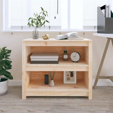 vidaXL Βιβλιοθήκη 80x35x68cm από Μασίφ Ξύλο Πεύκου 1 τεμ.