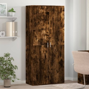 vidaXL Παπουτσοθήκη Καπνιστή Δρυς 80x39x178cm από Επεξεργασμένο Ξύλο