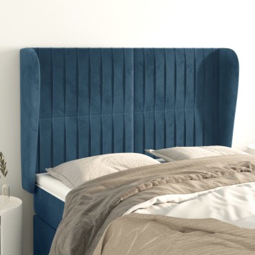 vidaXL Κεφαλάρι με Πτερύγια Σκούρο Μπλε 147x23x118/128cmΒελούδινο 1 τεμ.