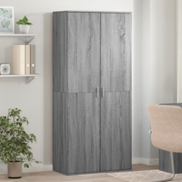vidaXL Παπουτσοθήκη Γκρι Sonoma 80x39x178cm από Επεξεργασμένο Ξύλο
