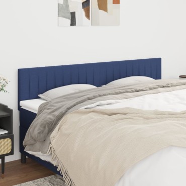 vidaXL Κεφαλάρια Κρεβατιού 2 τεμ. Μπλε 80x5x78/88cm Υφασμάτινο