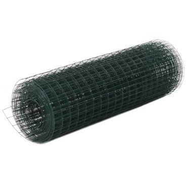 vidaXL Συρματόπλεγμα Κοτετσόσυρμα Πράσινο 25x0,5μ Ατσάλι Επικάλυψη PVC 25x0,5 μ. (ΜxΥ)</li><li>Διαστάσεις ματιού: 25x25 χιλ. (ΜxΠ)</li><li>Διάμετρος κουλούρας: 23,5cm