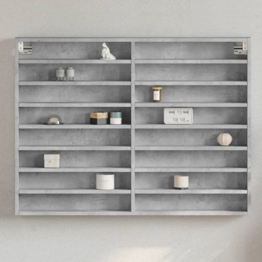 vidaXL Βιτρίνα Γκρι Σκυροδέματος 100x8,5x75cm από Επεξεργασμένο Ξύλο