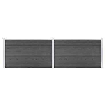 vidaXL Σετ Πάνελ Περίφραξης Μαύρο 353x105cm από WPC