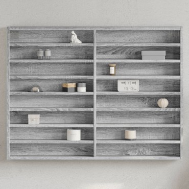 vidaXL Βιτρίνα Γκρι Sonoma 100x8,5x75cm από Επεξεργασμένο Ξύλο
