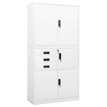 vidaXL Ντουλάπα Γραφείου Λευκή 90x40x180cm Ατσάλινη 1 τεμ.