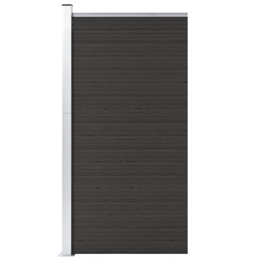 vidaXL Πάνελ Περίφραξης Μαύρο 95x186cm από WPC
