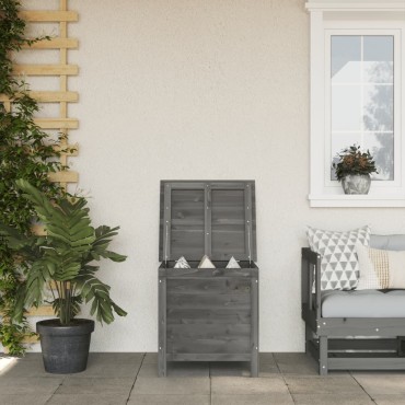 vidaXL Μπαούλο Αποθ. Κήπου Ανθρακί 50x49x56,5cm Μασίφ Ξύλο Ελάτης 1 τεμ.
