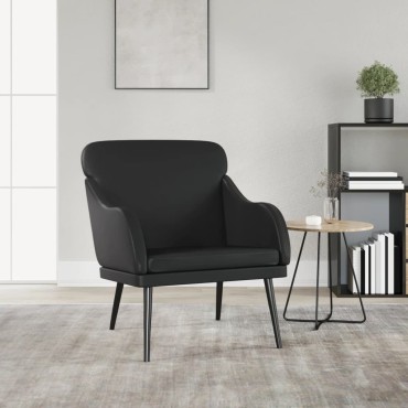 vidaXL Πολυθρόνα Μαύρη 63x76x80cm από Συνθετικό Δέρμα 1 τεμ.