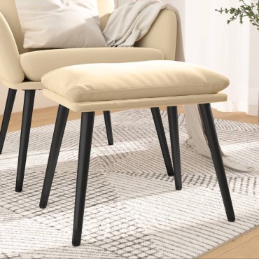 vidaXL Υποπόδιο Κρεμ 45x29,5x35cm Βελούδινο 1 τεμ.