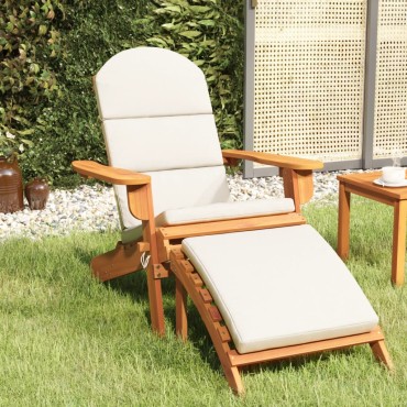 vidaXL Καρέκλα Κήπου Adirondack με Υποπόδιο από Μασίφ Ξύλο Ακακίας 75x84x90cm 1 τεμ.