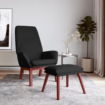 vidaXL Πολυθρόνα Relax Μαύρο Υφασμάτινη με Υποπόδιο 70x77x94cm 1 τεμ.