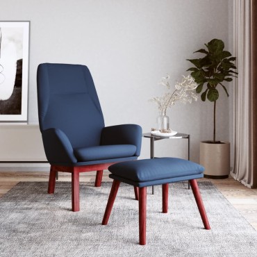 vidaXL Πολυθρόνα Relax Μπλε Υφασμάτινη με Υποπόδιο 70x77x94cm 1 τεμ.