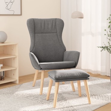 vidaXL Πολυθρόνα Relax Ανοιχτό Γκρι Υφασμάτινη με Υποπόδιο 70x77x94cm 1 τεμ.
