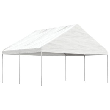 vidaXL Κιόσκι με Τέντα Λευκό 4,46 x 5,88 x 3,75 μ. από Πολυαιθυλένιο