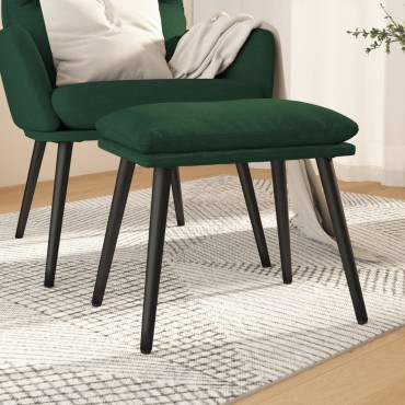 vidaXL Υποπόδιο Σκούρο Πράσινο 45x29,5x35cm Υφασμάτινο 1 τεμ.
