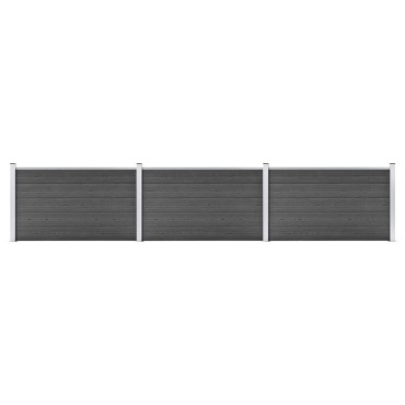 vidaXL Σετ Πάνελ Περίφραξης Μαύρο 526x105cm από WPC