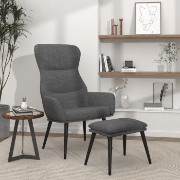 vidaXL Πολυθρόνα Relax Ανοιχτό Γκρι Υφασμάτινη με Σκαμπό 70x77x94cm 1 τεμ.